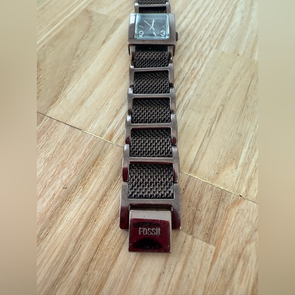 Fossil Ladies Rectangular Metallic Brown Watch Ne… - image 6